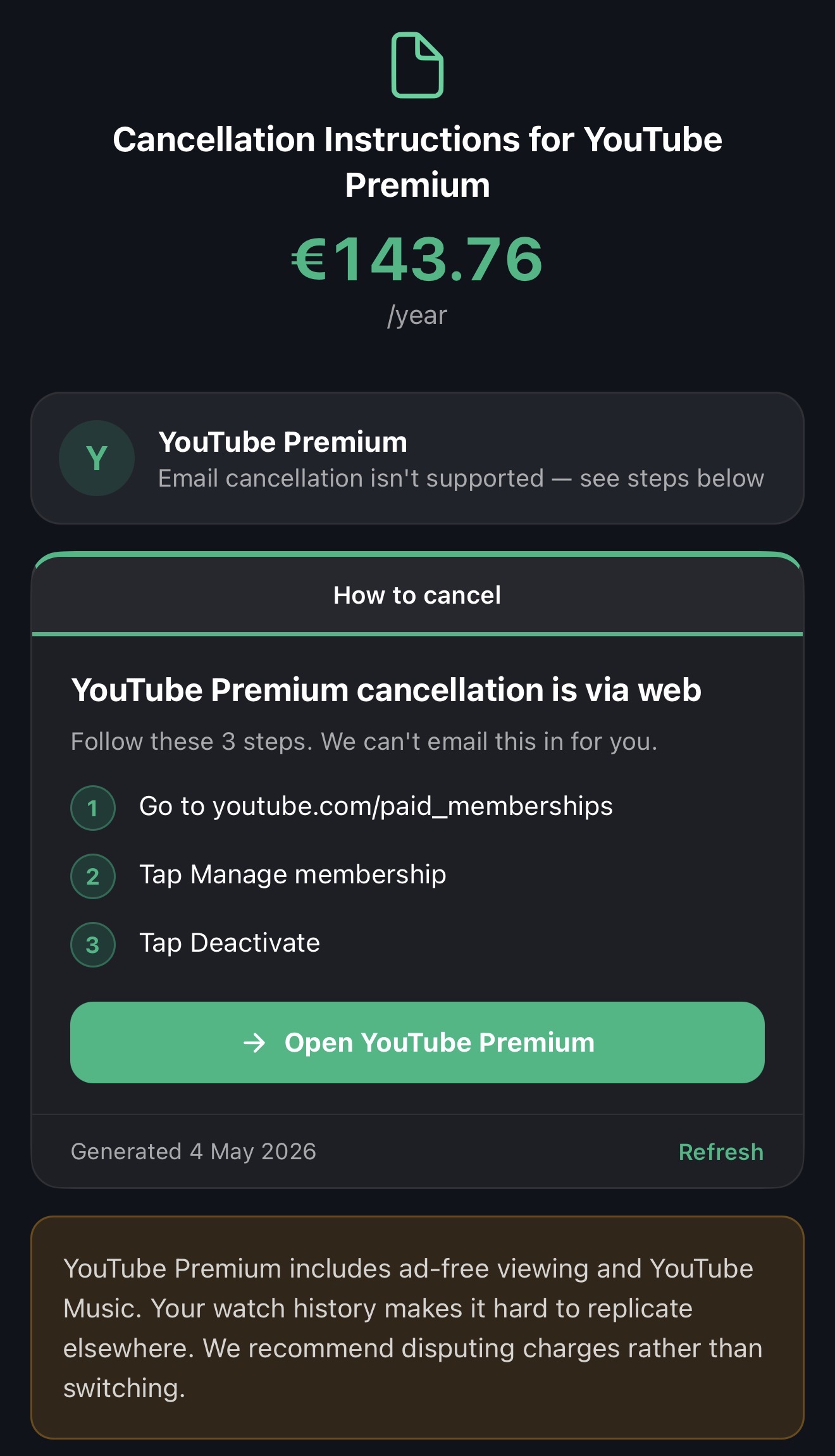 Catcher cancellation guide